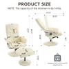 015-Recliner Chair with Ottoman - 360 Swivel Massage Lounge Chair with 5-Point Vibration & Heated Seat, 140 Adjustable PU Leather Recliner for Living Room, Home Theater or Office, Beige view 2