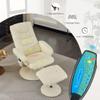 015-Recliner Chair with Ottoman - 360 Swivel Massage Lounge Chair with 5-Point Vibration & Heated Seat, 140 Adjustable PU Leather Recliner for Living Room, Home Theater or Office, Beige view 3