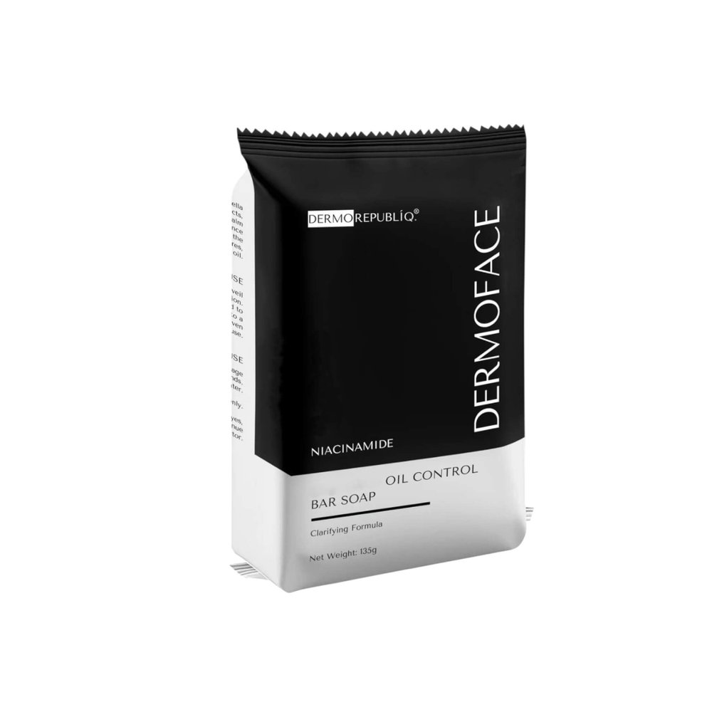 DERMOREPUBLIQ Niacinamide Clarifying Face Bar  Oil Control & Pore Refining Cleanser with Centella Asiatica & Witch Hazel  Gentle Unscented Facial Soap for Smooth, Balanced Skin, 135g