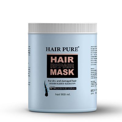 H'AIR. P'UR.E Hair Repair Mask for Dry and Damaged Hair with Hydrolized Keratin, 900ml, Paraben and Sulphate Free