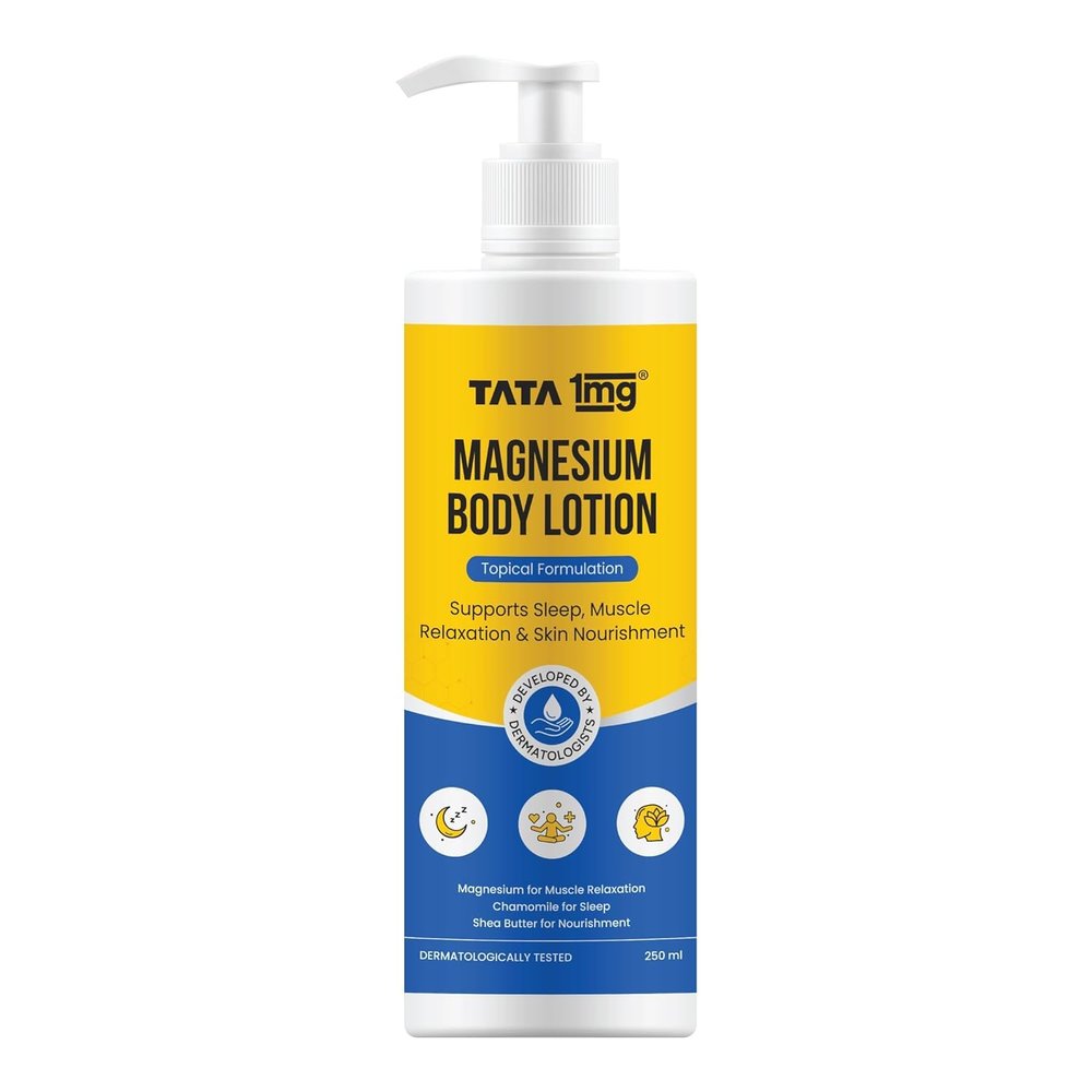 1mg Magnesium Body Lotion | Topical Body Lotion for Sleep, Muscle Relaxation & Recovery | Enriched with Chamomile, Shea Butter & Vitamin E | Dermatologically Tested | 250ml