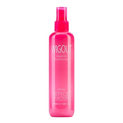Style Factor WIGOUT Leave-In Conditioner Spray Lightweight Hydrating & Conditioning Mist Controls Frizz, Adds Shine & Softness For Dry Damaged Hair No-Rinse Formula for All Hair Types - Pink Beryl