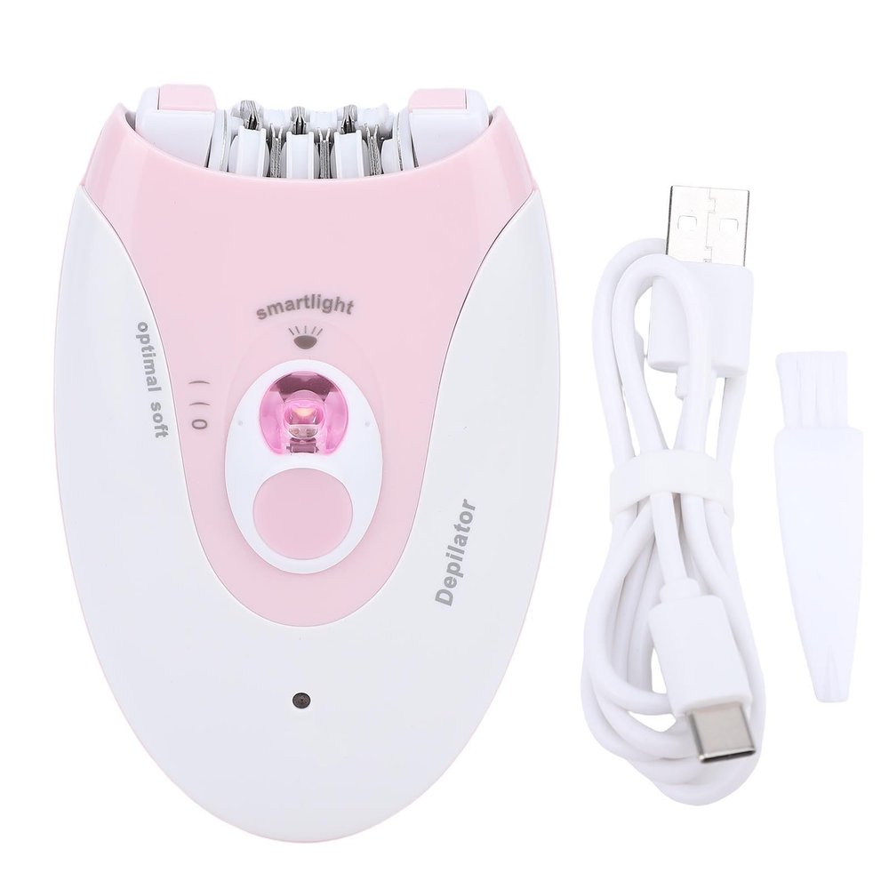 BRRNOO Epilator for Women LED Light Hair Removal Device 2 Speed Settings USB Rechargeable Cordless Electric Epilator for Bikini Legs Arms ABS Material