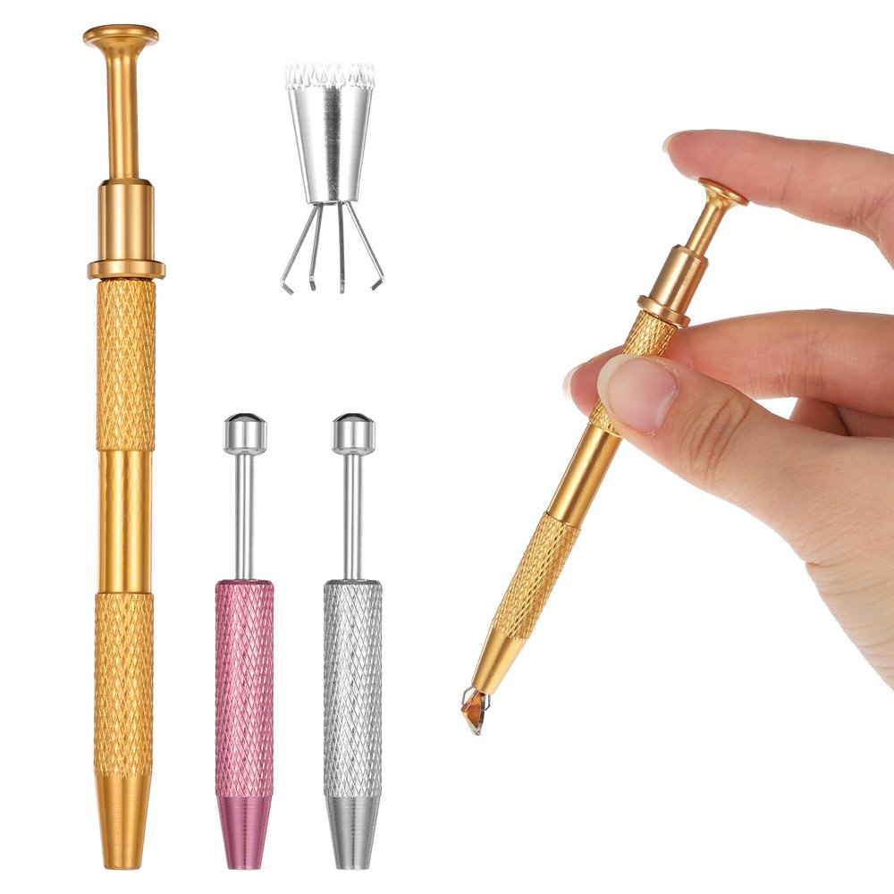 3 Pcs Piercing Ball Grabber Tool Jewelry Grabber Tool 4-Claw Pick Up Piercing Ball Holder Stainless Steel Dermal Piercings Kit Gem Tweezers Piercings Jewelry for Nose Ear Lip Body Jewelrys