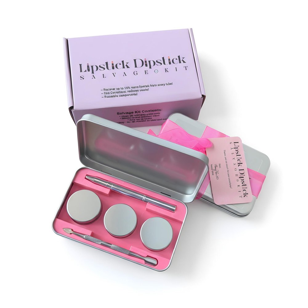 Lipstick Dipstick Salvage Kit- Lipstick Saver Tool: Retrieve & Reapply The Last of Your Favorite Product Tube Content Extractor and Applicator Kit