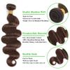 Color #4 Human Hair Dark Brown Body Wave Bundles 14 16 18 Inch view 3