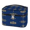 YPPAHHHH Marine Anchor Rudder Dark Blue Makeup Bag for Women Girls Large Cosmetic Organizer Bags with Brush Holder Waterproof Leather Travel Toiletry Storage Bag Gift view 1