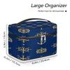 YPPAHHHH Marine Anchor Rudder Dark Blue Makeup Bag for Women Girls Large Cosmetic Organizer Bags with Brush Holder Waterproof Leather Travel Toiletry Storage Bag Gift view 2