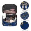 YPPAHHHH Marine Anchor Rudder Dark Blue Makeup Bag for Women Girls Large Cosmetic Organizer Bags with Brush Holder Waterproof Leather Travel Toiletry Storage Bag Gift view 3