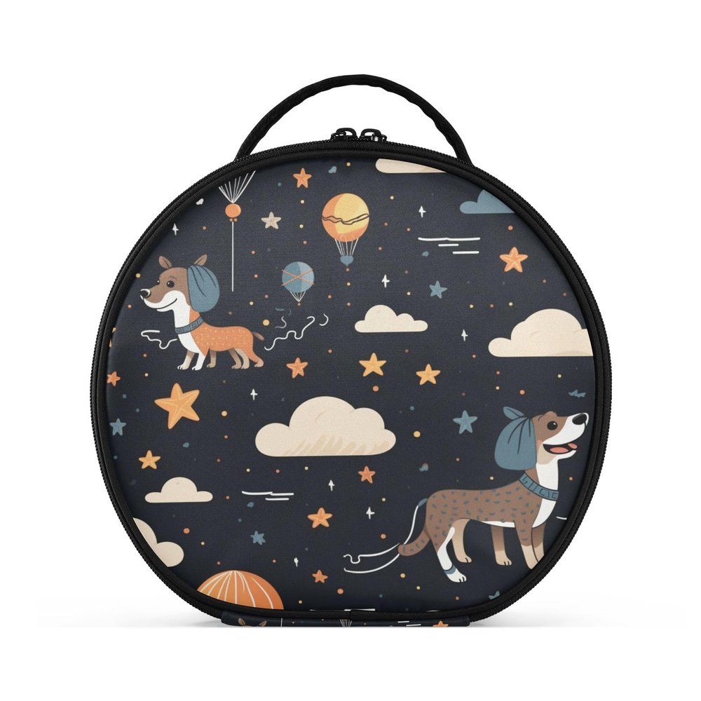 ALAZA Dog Star Balloon Cloud Travel Makeup Case, Portable Artist Makeup Storage Bag