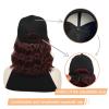 Yunkang Hat Wig Baseball Cap with 12" Short Burgundy Synthetic Curly Wavy Hair Extension Attached for Women Adjustable Shoulder Length Wigs for Daily Party Outdoor Use view 4