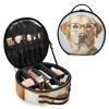 ALAZA Retriever Labrador Wearing Transparent Glasses Travel Makeup Case, Portable Artist Makeup Storage Bag view 2