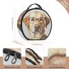 ALAZA Retriever Labrador Wearing Transparent Glasses Travel Makeup Case, Portable Artist Makeup Storage Bag view 3