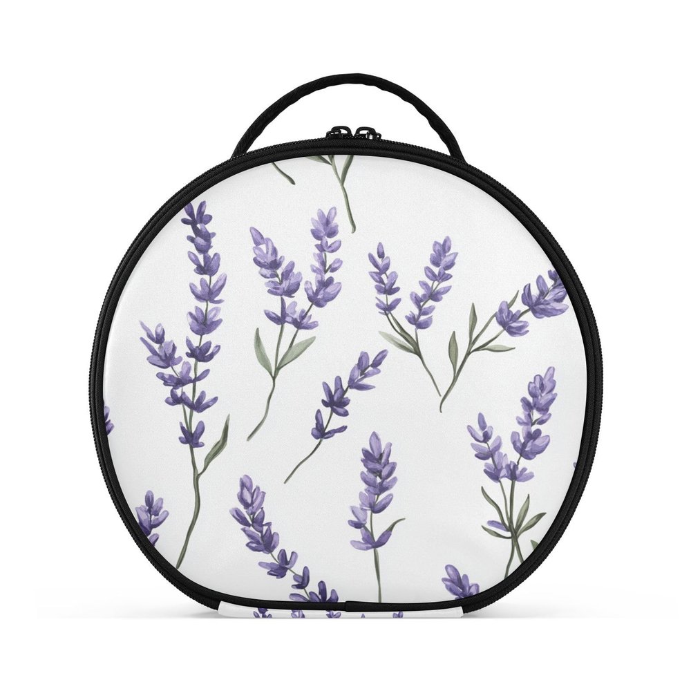 ALAZA Lavender Summer Travel Makeup Case, Portable Artist Makeup Storage Bag