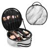 ALAZA White Marble with A Hint Of Black Pattern Travel Makeup Case, Portable Artist Makeup Storage Bag view 2