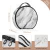 ALAZA White Marble with A Hint Of Black Pattern Travel Makeup Case, Portable Artist Makeup Storage Bag view 3