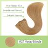 28 Inch #27 Blonde Clip in Hair Extensions,Soft Real Human Hair 120g 7pcs,Brazilian Remy Clip ins for Women,Honey Blonde Clip ins Silky Straight Hair Extensions view 3