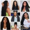#1B Natural Black Human Braiding Hair for Boho Braids 28 28 28 Inch #1B Black Deep Wave Bulk Human Hair Knotless Boho Braiding Curly Virgin Hair Extensions 150g 3 Bundles/Pack view 2