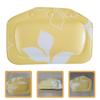 VALICLUD Bath Tub Pillow with Suction Cups PVC Foam Headrest Cushion for Neck Support Removable Washable Cover Comfortable Relaxing Bath Accessory for Adults Stylish Yellow Design view 4