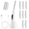 Dermaplaning Tool for Women - Facial Exfoliation & Peach Fuzz Hair Removal with Rechargeable Sonic Edge Technology, 10 Refill Blades, White view 1