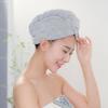 ARTSEWPLY 2pcs Coral Fleece Hair Drying Caps Pink Grey Super Absorbent Quick-Dry Hair Towels with Soft Comfortable Texture Universal Size Bath and Shower Wrap for Women view 2