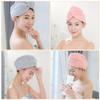 ARTSEWPLY 2pcs Coral Fleece Hair Drying Caps Pink Grey Super Absorbent Quick-Dry Hair Towels with Soft Comfortable Texture Universal Size Bath and Shower Wrap for Women view 4