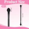 30 PCS Professional Double-End Eyeshadow Brushes, Disposable Dual Side Sponge Eyeshadow Brush, Disposable Eyeshadow Applicators, Cosmetic Tools (4.8inch, Round Handle, Black) view 2
