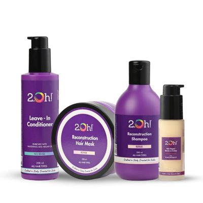 2.O.h.! Italian Damage Repair Combo| Hair Repair Shampoo, Mask, Leave In Conditioner & Serum for Dry, Frizzy & Damaged Hair