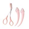 eyebrow trimmer Eyebrow Trimming Knife Face Razor For Women Professional Eyebrow Scissors With Comb Brow Trimmer Scraper Accessories(Pink 3pcs) view 1