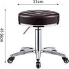 Adjustable Height Round Rolling Stool - 5 Wheels, PU Leather, Swivel Office Chair view 2