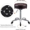 Adjustable Height Round Rolling Stool - 5 Wheels, PU Leather, Swivel Office Chair view 3