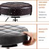Adjustable Height Round Rolling Stool - 5 Wheels, PU Leather, Swivel Office Chair view 4