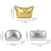 1 Pcs Small Portable Cosmetic Bag,Glossy Glitter Travel Makeup Bag Faux Leather Travel Cosmetic Bags Makeup Brushes Accessories For Woman Men-Silver view 4