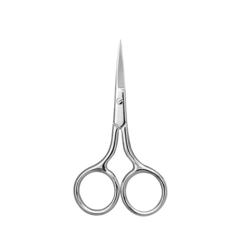 1pc Makeup Scissors 9CM Compact Stainless Steel Small Professional Eyebrow Nose Hair Cut Manicure Nail Tools(Silver for Eyebrow)