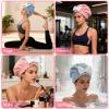 2Pcs Super Absorbent Hair Towel Wrap for Wet Hair, Microfiber Hair Towel Wrap Quick-Drying Thickened Hair Towels, Soft Bow Tie Wet Hair Towels Wrap for Women Girls (Pink+Blue) view 4