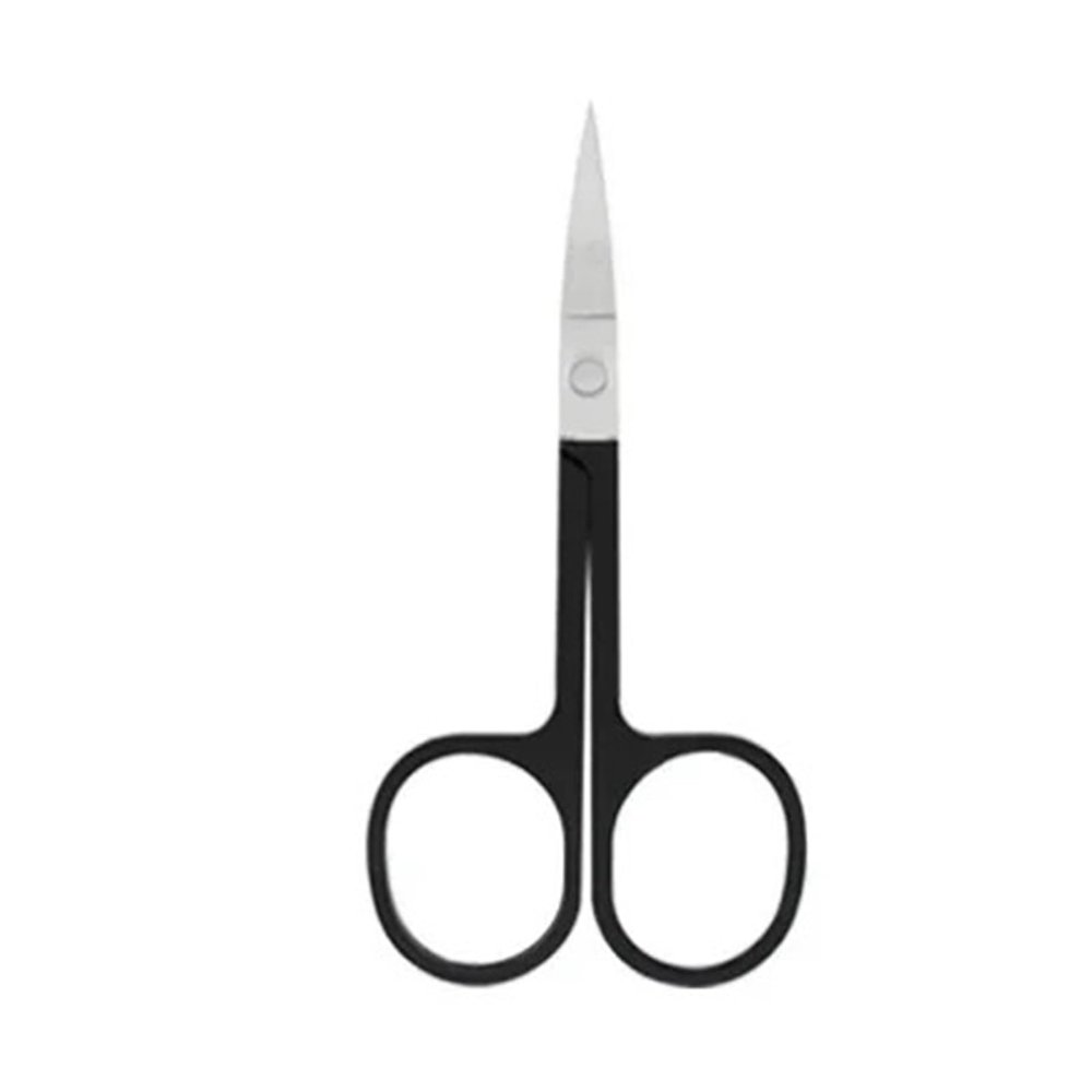 1 Pc Eyebrow Scissor Makeup Eyelash Trimmer Facial Hair Remover Manicure Nail Cuticle Scissors Beauty Tools Eyelash Scissors(Half Black)