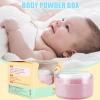 babyPowder Container with Puff,Leak-Proof Loose Dusting Box | Body Powder Puff and Container for Bath and Travel view 2