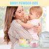 babyPowder Container with Puff,Leak-Proof Loose Dusting Box | Body Powder Puff and Container for Bath and Travel view 3