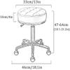 XYIANG Round Rolling Stool - Adjustable Swivel Beauty Chair, PU Leather Seat & Gold Steel Frame for Salon(Blue) view 2