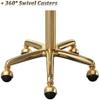 XYIANG Round Rolling Stool - Adjustable Swivel Beauty Chair, PU Leather Seat & Gold Steel Frame for Salon(Blue) view 4
