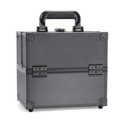 DODENSHA Professional Makeup Organizer Case: Large Capacity, Waterproof, Aluminum Frame - Perfect for Beauty, Hair, and Nail Tools, Gift for Women, Mother, Sister, Girlfriend, Black