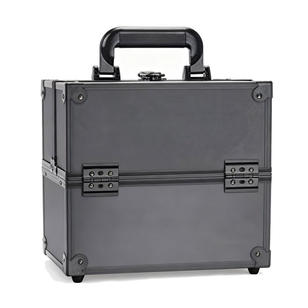 DODENSHA Professional Makeup Organizer Case: Large Capacity, Waterproof, Aluminum Frame - Perfect for Beauty, Hair, and Nail Tools, Gift for Women, Mother, Sister, Girlfriend, Black