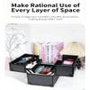 DODENSHA Professional Makeup Organizer Case: Large Capacity, Waterproof, Aluminum Frame - Perfect for Beauty, Hair, and Nail Tools, Gift for Women, Mother, Sister, Girlfriend, Black view 3