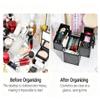 DODENSHA Professional Makeup Organizer Case: Large Capacity, Waterproof, Aluminum Frame - Perfect for Beauty, Hair, and Nail Tools, Gift for Women, Mother, Sister, Girlfriend, Black view 4