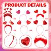 Zeyune 12 Pcs Valentines Day Heart Headbands Bulk for Women Glitter Love Shaped Head Bopper Cute Hair Accessory for Galentine, Wedding, Engagement, Birthday, Party view 2