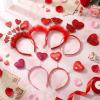 Zeyune 12 Pcs Valentines Day Heart Headbands Bulk for Women Glitter Love Shaped Head Bopper Cute Hair Accessory for Galentine, Wedding, Engagement, Birthday, Party view 3