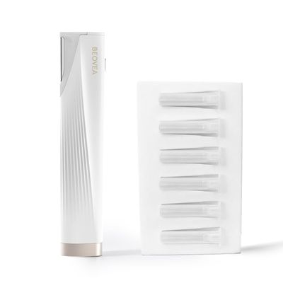 BEOVEA Sonic Dermaplaning Tool for Face Rechargeable Peach Fuzz Remover with LED Light, 3-Speed Vibration & 6 Replaceable Blades for Smooth, Radiant Skin