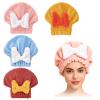 4PCS Super Absorbent Hair Towel Wrap for Wet Hair,Microfiber Hair Drying with Caps Bow Design,2026 New Fast Drying Hair Turban Wrap Towels Shower Cap for Girls and Women(Pink, Blue,Yellow,Red) view 1