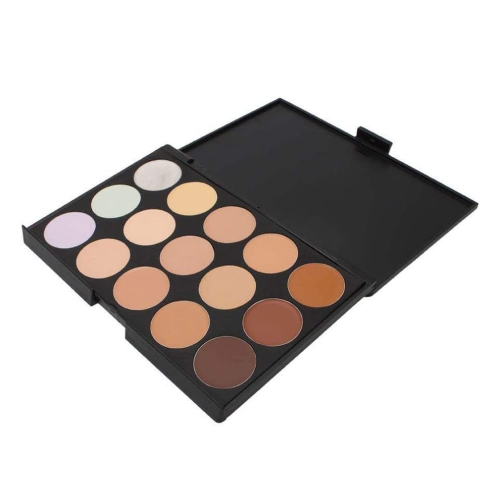 1Pack Professional 15 Colour Concealer Palette Camouflage Contour Cosmetic Set Eye Face Cream Contour Kit Contouring Highlighter Makeup Palette For Natural Cover