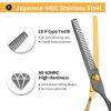 12pcs Barber Scissor Kit,Hair Salon Cutting Shears,Stainless Steel 25% Thinning Shears,Professional Hair Trimming Set,Haircut Scissors,Sharp Grooming Scissors for Home DIY & Pet Grooming view 2